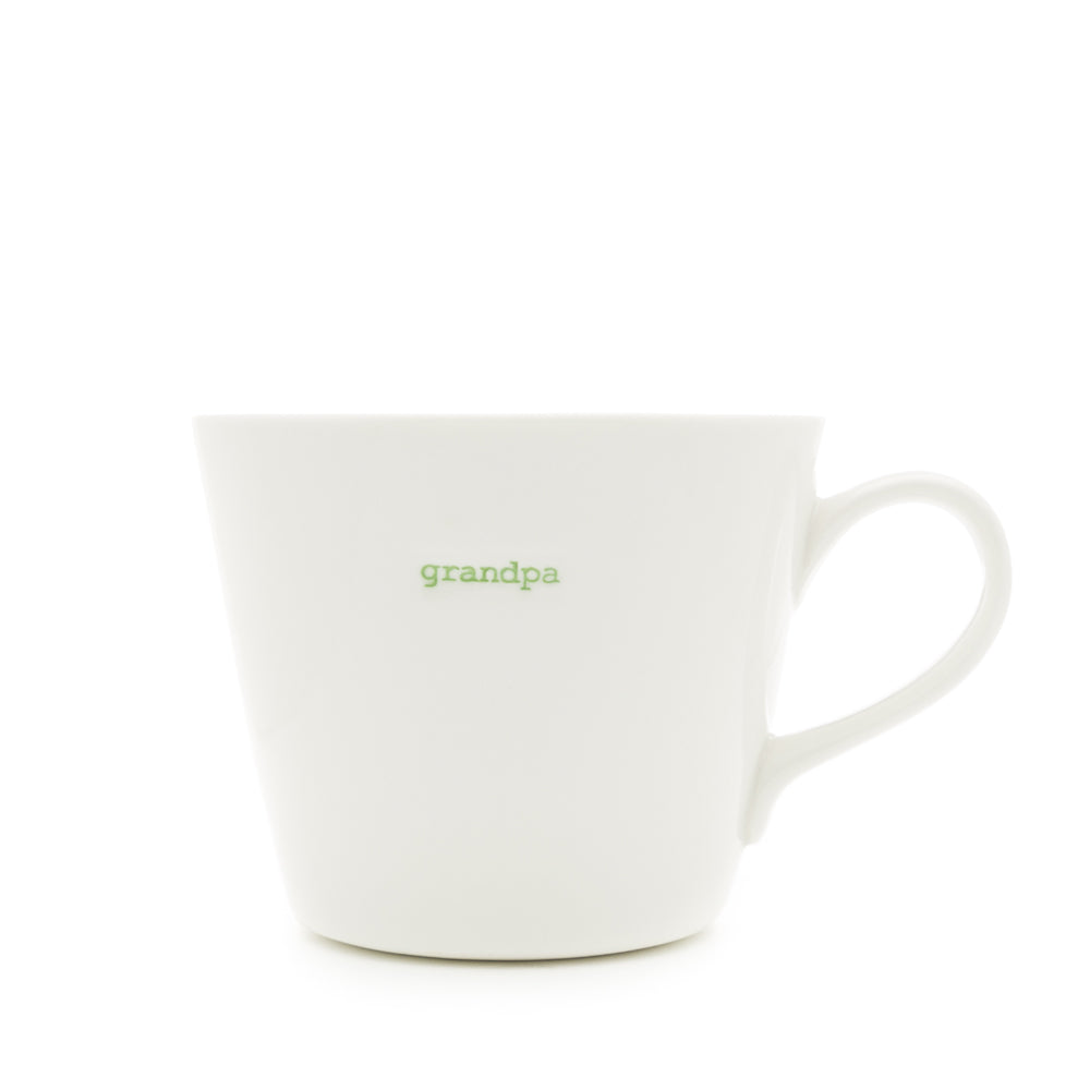 Keith Brymer Jones - Word Range - Standard Ceramic White Mug - grandpa - 350ml - Gift Boxed