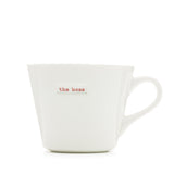 Keith Brymer Jones - Word Range - Standard Ceramic White Mug - the boss - 350ml - Gift Boxed