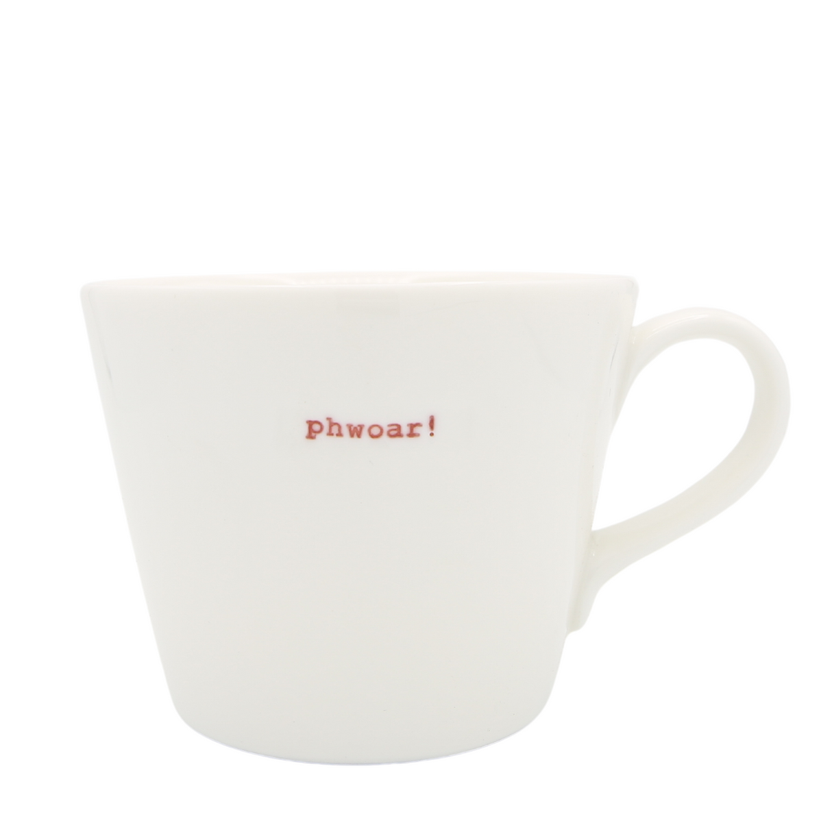 Keith Brymer Jones - Word Range - Standard Ceramic White Mug - phwoar! - 350ml - Gift Boxed