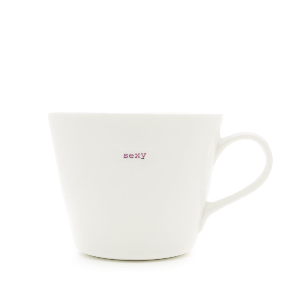 Keith Brymer Jones - Word Range - Standard Ceramic White Mug - sexy - 350ml - Gift Boxed
