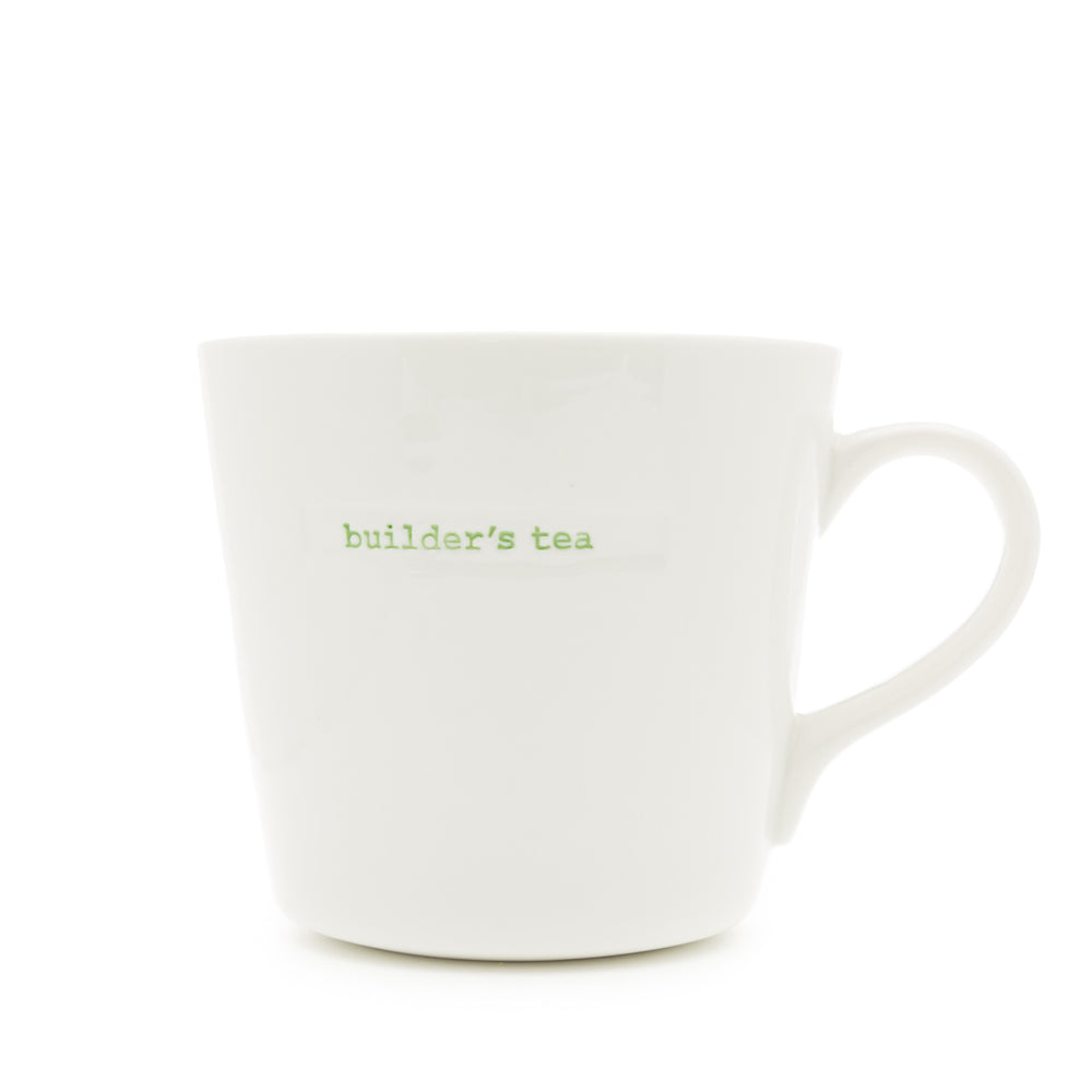 Keith Brymer Jones - Word Range - Large Ceramic White Mug - builder's tea - 500ml - Gift Boxed