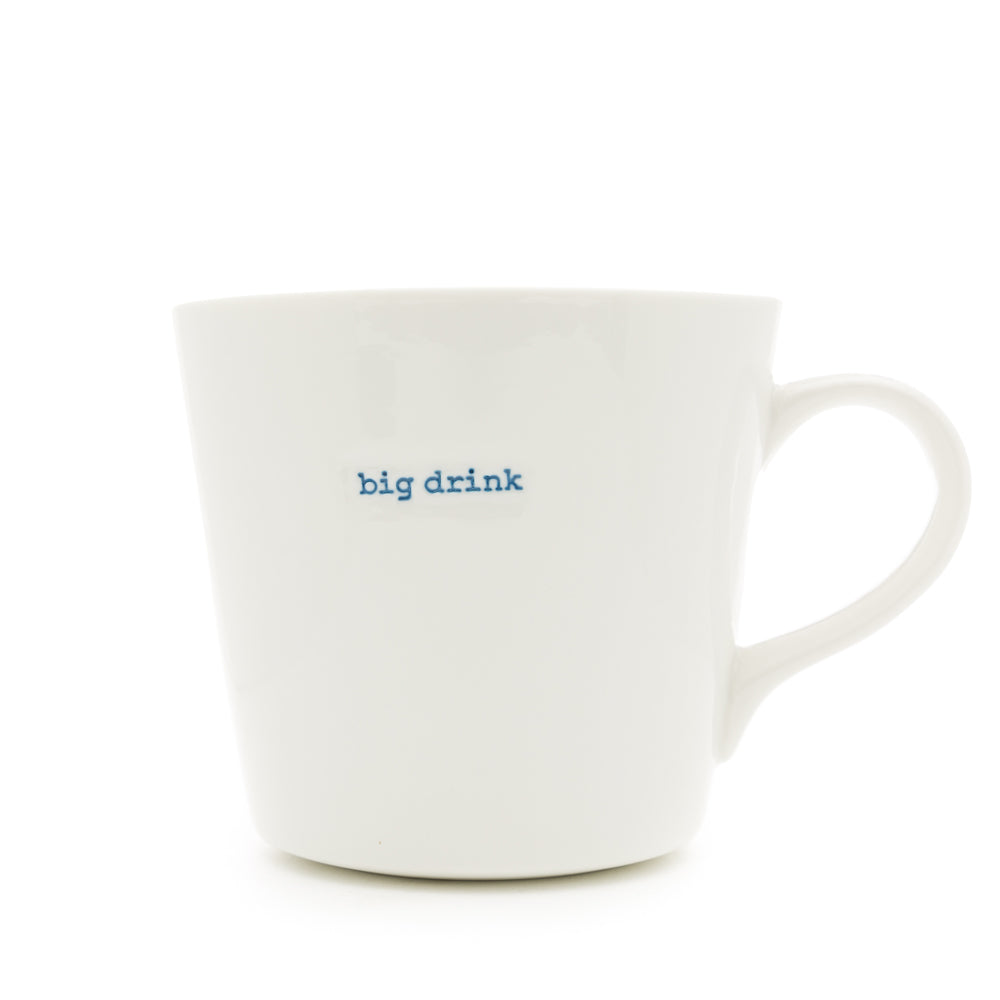 Keith Brymer Jones - Word Range - Large Ceramic White Mug - big drink - 500ml - Gift Boxed