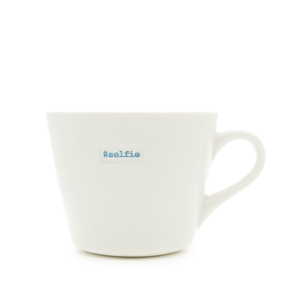 Keith Brymer Jones - Word Range - Standard Ceramic White Mug - #selfie - 350ml - Gift Boxed