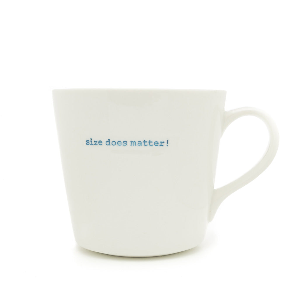 Keith Brymer Jones - Word Range - Large Ceramic White Mug - size does matter! - 500ml - Gift Boxed