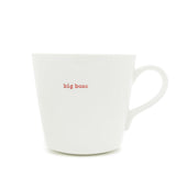 Keith Brymer Jones - Word Range - Large Ceramic White Mug - big boss - 500ml - Gift Boxed