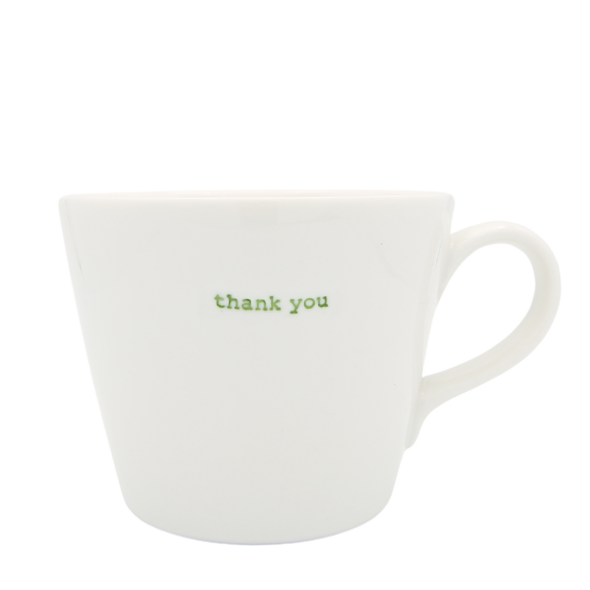 Keith Brymer Jones - Word Range - Standard Ceramic White Mug - than you (green) - 350ml - Gift Boxed