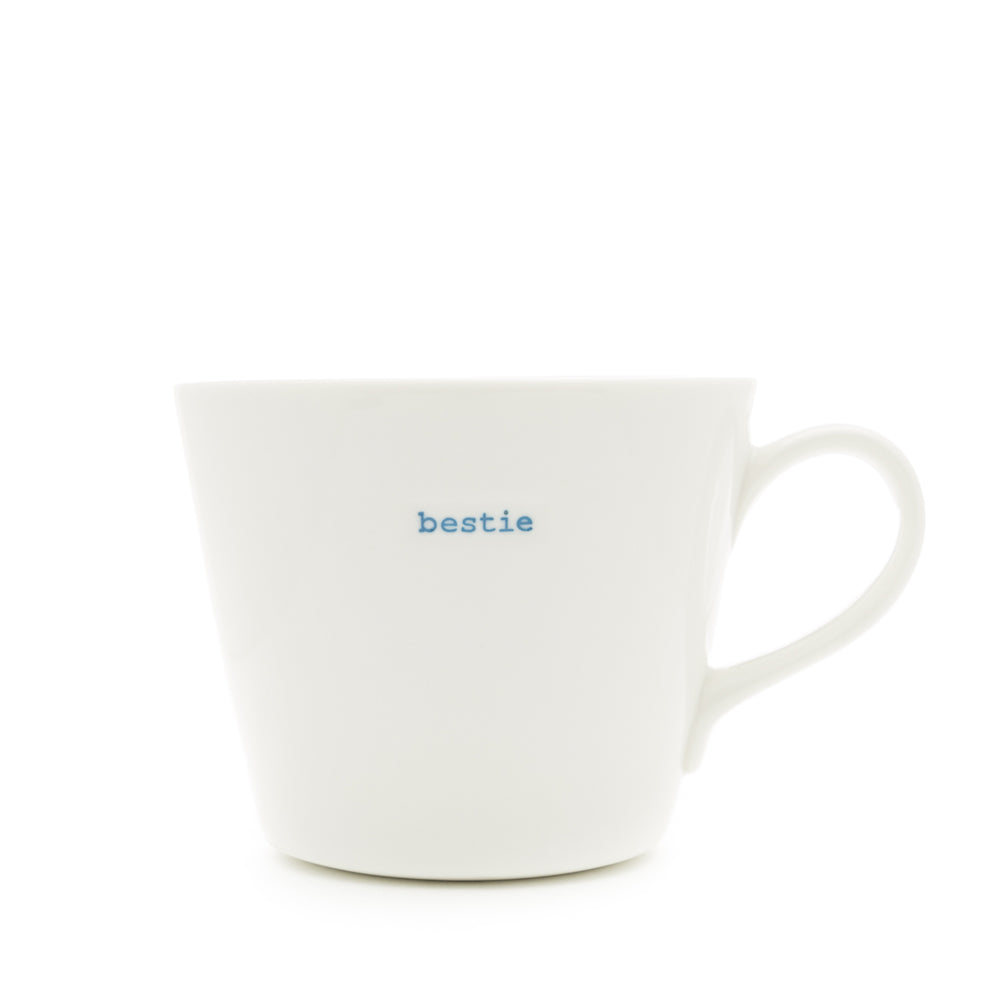 Keith Brymer Jones - Word Range - Standard Ceramic White Mug - bestie - 350ml - Gift Boxed