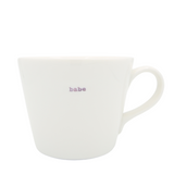 Keith Brymer Jones - Word Range - Standard Ceramic White Mug - babe (lilac) - 350ml - Gift Boxed
