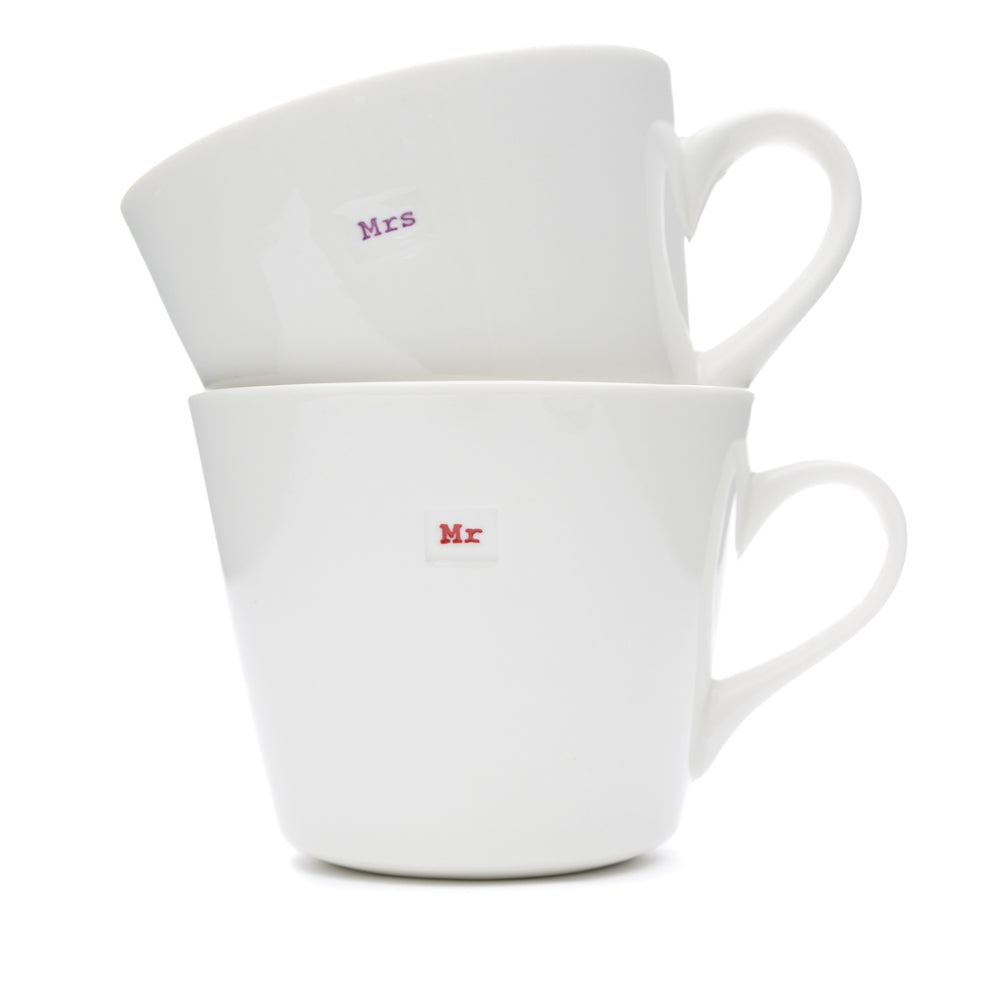 Keith Brymer Jones Bucket Mug Pair 350ml - Mr & Mrs