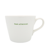 Keith Brymer Jones - Word Range - Standard Ceramic White Mug - best of British - 350ml - Gift Boxed