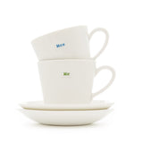Keith Brymer Jones Espresso Cup & Saucer Pair - Mr Mrs