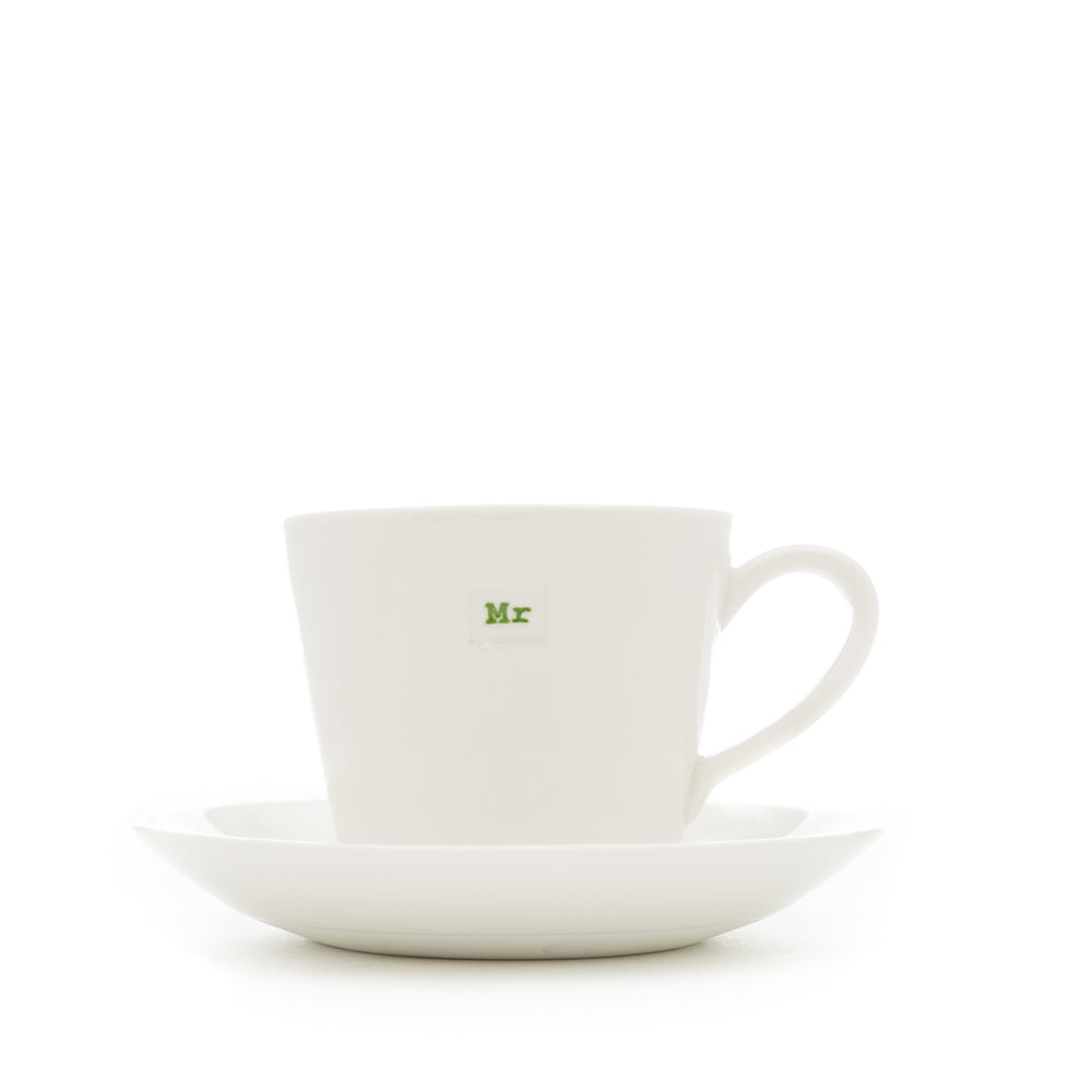 Keith Brymer Jones Espresso Cup & Saucer Pair - Mr Mrs