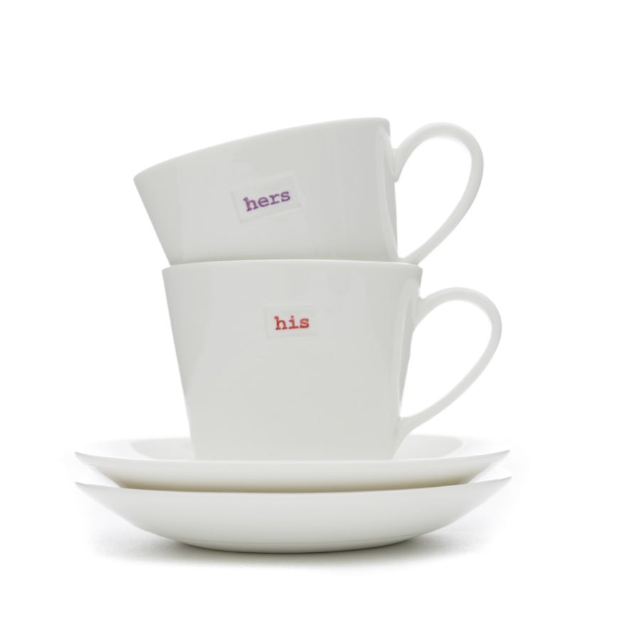 Keith Brymer Jones Espresso Cup & Saucer Set - his hers