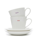 Keith Brymer Jones Espresso Cup & Saucer Set - his hers