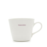 Keith Brymer Jones - Word Range - Standard Ceramic White Mug - beautiful - 350ml - Gift Boxed