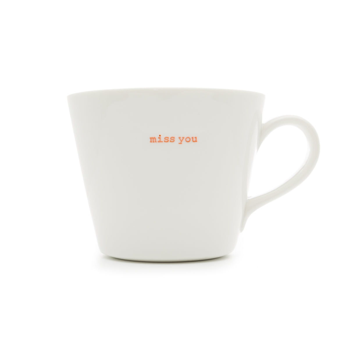 Keith Brymer Jones - Word Range - Standard Ceramic White Mug - miss you - 350ml - Gift Boxed