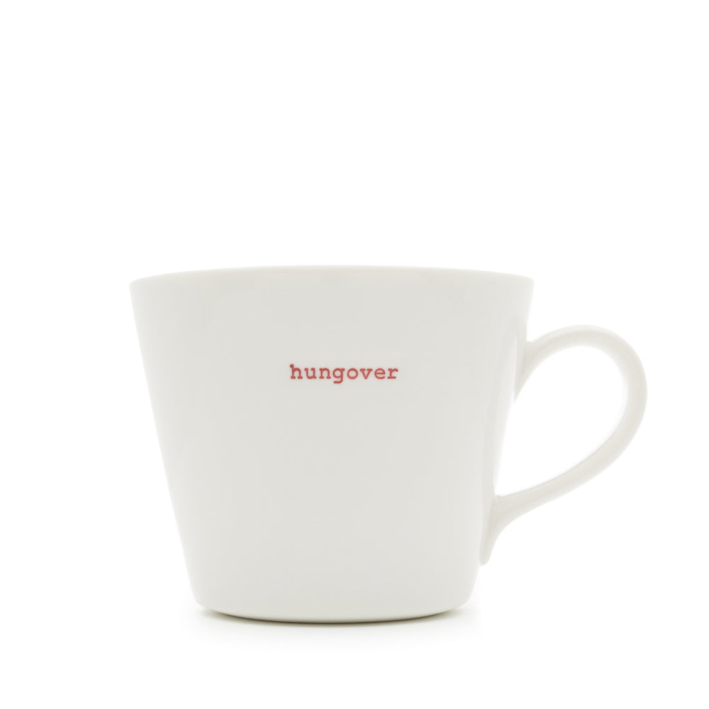 Keith Brymer Jones - Word Range - Standard Ceramic White Mug - hungover - 350ml - Gift Boxed