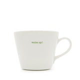 Keith Brymer Jones - Word Range - Standard Ceramic White Mug - wake up! - 350ml - Gift Boxed