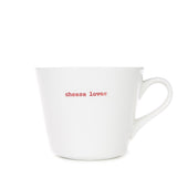 Keith Brymer Jones - Word Range - Standard Ceramic White Mug - cheese lover - 350ml - Gift Boxed
