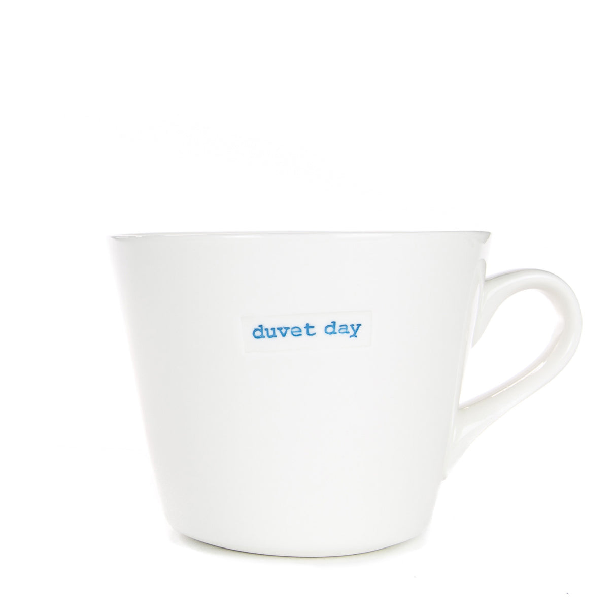 Keith Brymer Jones - Word Range - Standard Ceramic White Mug - duvet day - 350ml - Gift Boxed