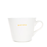Keith Brymer Jones - Word Range - Standard Ceramic White Mug - good vibes - 350ml - Gift Boxed