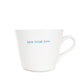 Bucket Mug Medium - 350ml - Live Laugh Love (Blue)