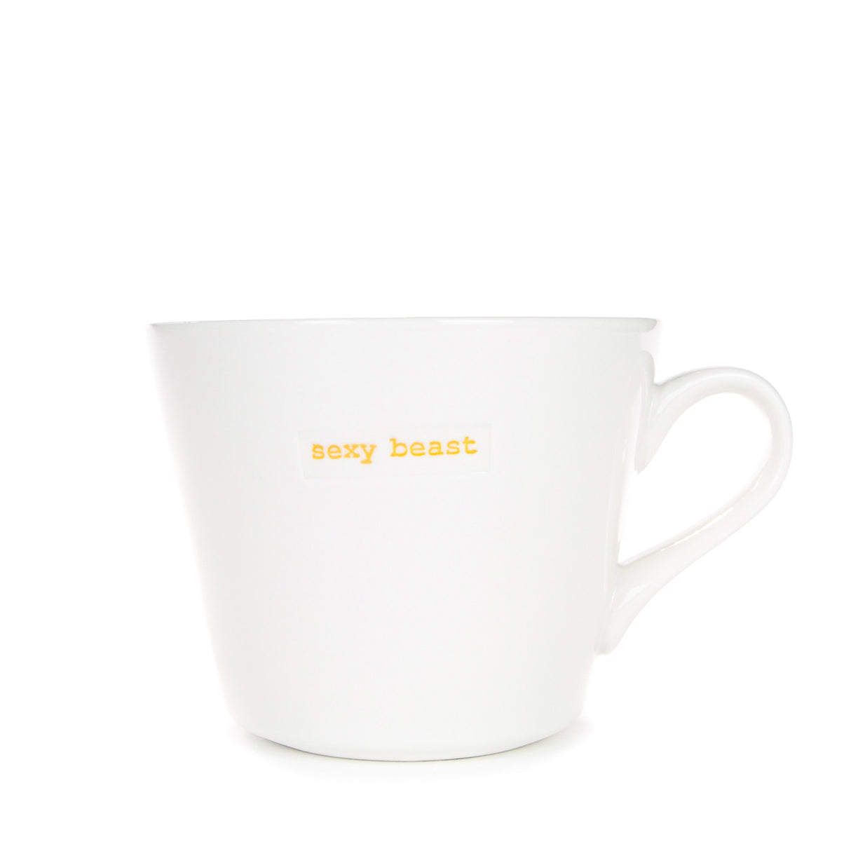 Keith Brymer Jones - Word Range - Standard Ceramic White Mug - sexy beast - 350ml - Gift Boxed