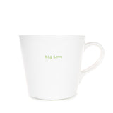 Keith Brymer Jones - Word Range - Large Ceramic White Mug - big love (green) - 500ml - Gift Boxed