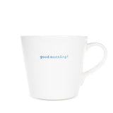 Keith Brymer Jones - Word Range - Large Ceramic White Mug - good morning! (blue) - 500ml - Gift Boxed