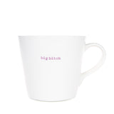 Keith Brymer Jones - Word Range - Large Ceramic White Mug - big bitch - 500ml - Gift Boxed