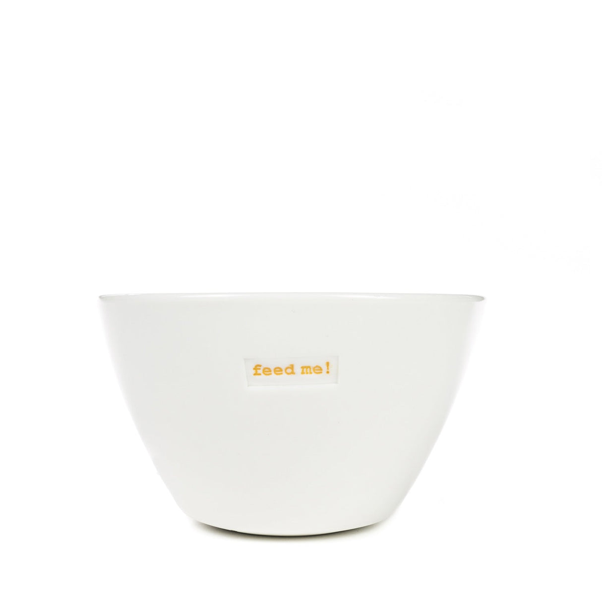 Keith Brymer Jones - Word Range - Medium Ceramic White Bowl - feed me! - 500ml - Gift Boxed