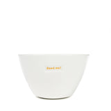 Keith Brymer Jones - Word Range - Medium Ceramic White Bowl - feed me! - 500ml - Gift Boxed