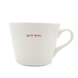 Keith Brymer Jones - Word Range - Standard Ceramic White Mug - girl boss - 350ml - Gift Boxed