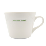 Keith Brymer Jones - Word Range - Standard Ceramic White Mug - control freak - 350ml - Gift Boxed