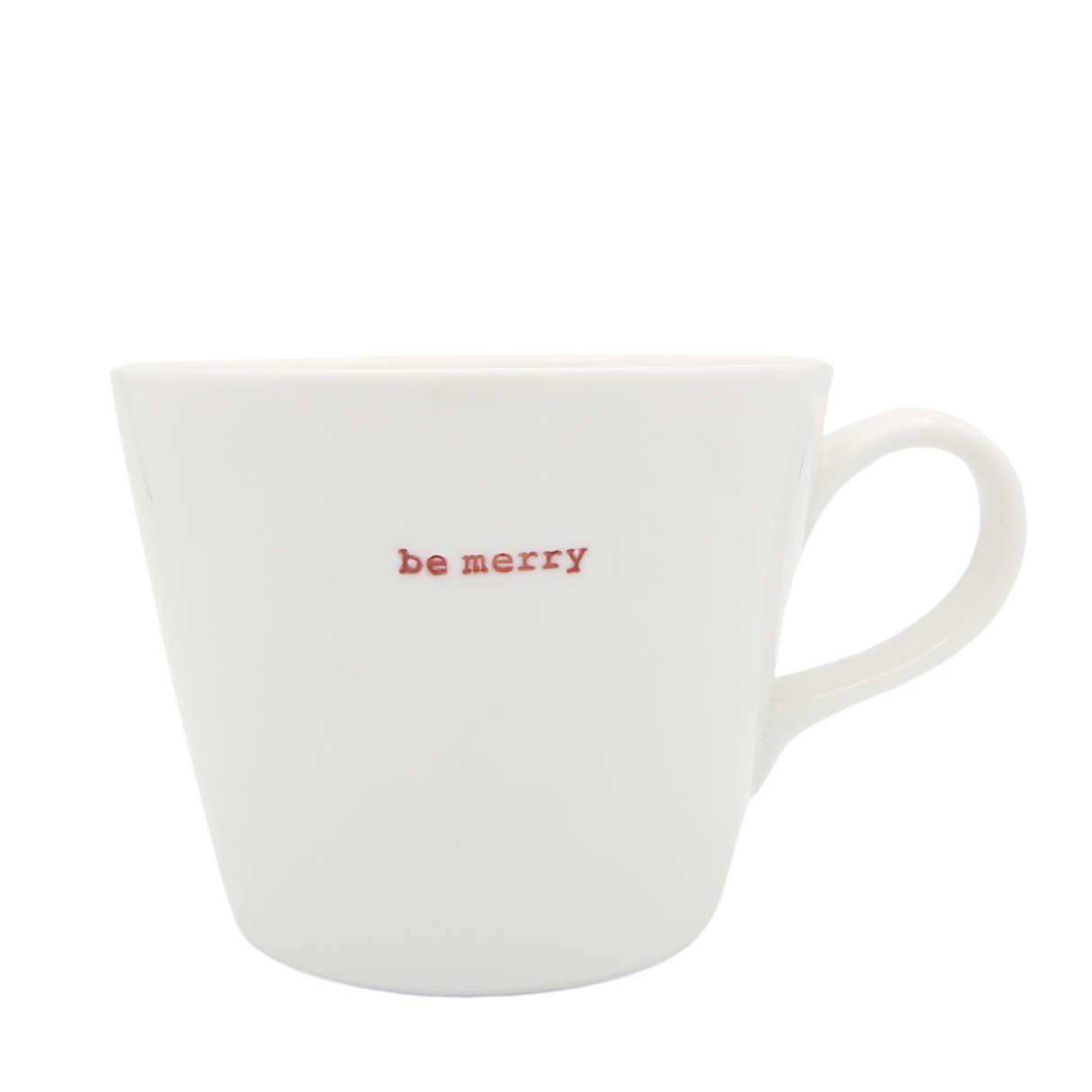 Keith Brymer Jones - Christmas Word Range - Standard Ceramic White Mug - be merry (red) - 350ml - Gift Boxed