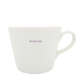 Keith Brymer Jones - Christmas Word Range - Standard Ceramic White Mug - kiss me (lilac) - 350ml - Gift Boxed