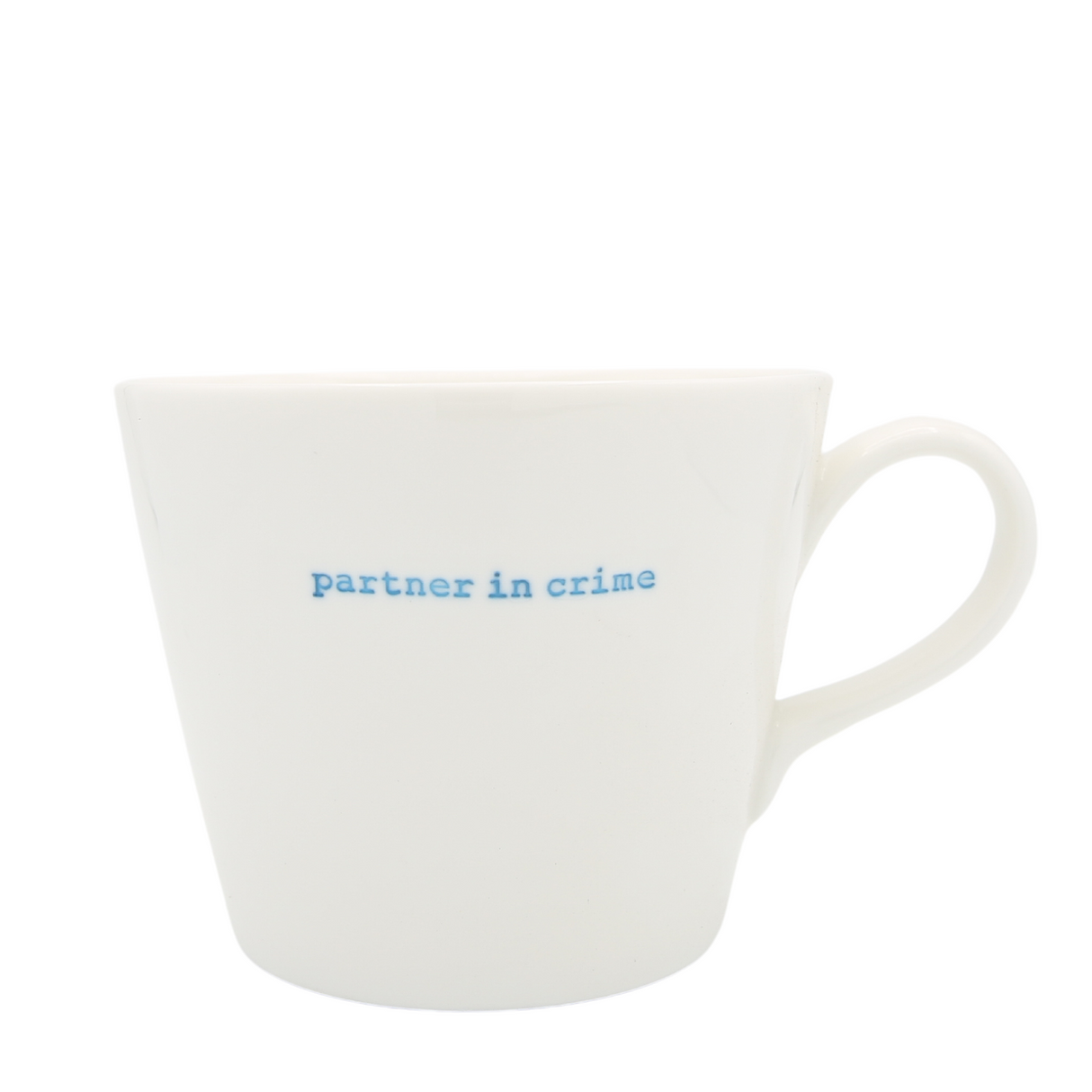 Keith Brymer Jones - Word Range - Standard Ceramic White Mug - partner in crime - 350ml - Gift Boxed