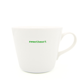 Keith Brymer Jones - Word Range - Standard Ceramic White Mug - sweetheart - 350ml - Gift Boxed