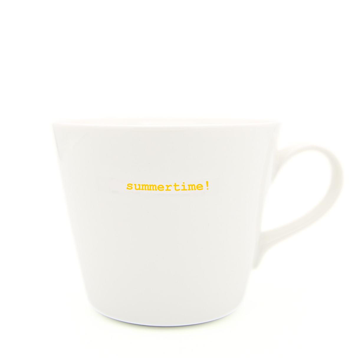 Keith Brymer Jones - Word Range - Standard Ceramic White Mug - summertime! - 350ml - Gift Boxed
