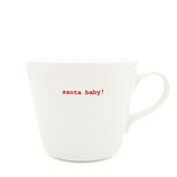 Keith Brymer Jones - Christmas Word Range - Standard Ceramic White Mug - santa baby! - 350ml - Gift Boxed