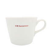 Keith Brymer Jones - Christmas Word Range - Standard Ceramic White Mug - I ? Christmas (red) - 350ml - Gift Boxed