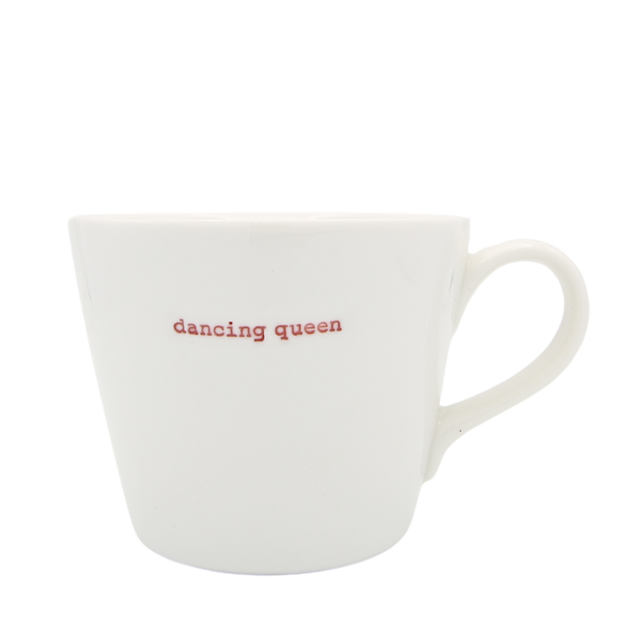 Keith Brymer Jones - Word Range - Standard Ceramic White Mug - dancing queen (red) - 350ml - Gift Boxed