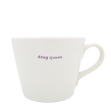 Keith Brymer Jones - Word Range - Standard Ceramic White Mug - drag queen (lilac) - 350ml - Gift Boxed
