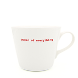 Keith Brymer Jones - Word Range - Standard Ceramic White Mug - queen of everything - 350ml - Gift Boxed