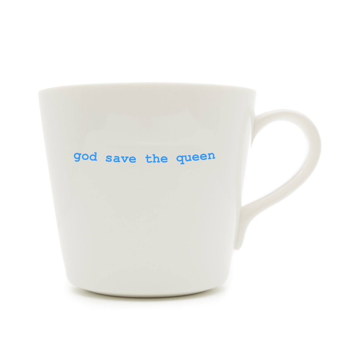 Keith Brymer Jones - Word Range - Large Ceramic White Mug - god save the queen - 500ml - Gift Boxed