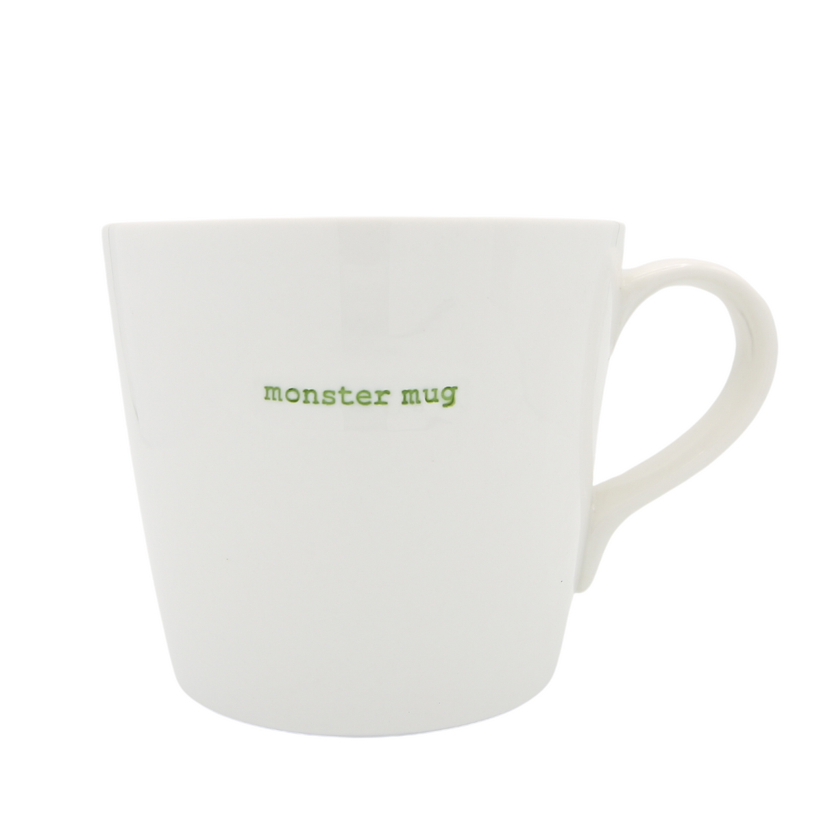 Keith Brymer Jones - Halloween Word Range - Large Ceramic White Mug - monster mug (green) - 500ml - Gift Boxed