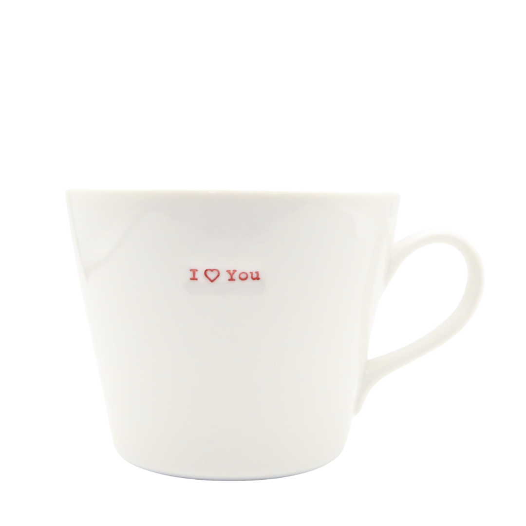 Keith Brymer Jones - Word Range - Standard Ceramic White Mug - I ? You - 350ml - Gift Boxed