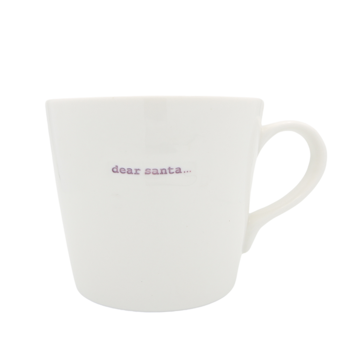 Keith Brymer Jones - Christmas Word Range - Large Ceramic White Mug - dear santa (lilac) - 500ml - Gift Boxed