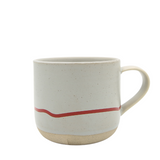 Keith Brymer Jones - Studio Range - Standard Ceramic White Mug - Pebble & Red - 350ml - Gift Boxed
