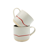 Keith Brymer Jones - Studio Range - Standard Ceramic White Mug - Pebble & Red - 350ml - Gift Boxed